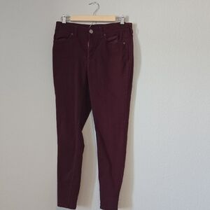 Aeropostale Women's Burgundy Skinny Jeans Size 8 High Waist Regular